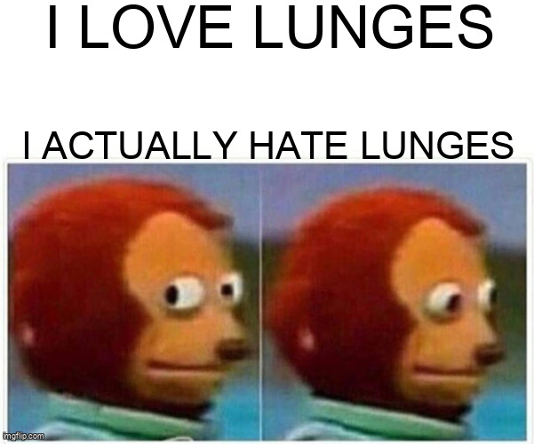 The classic lunge denial monkey puppet moment.